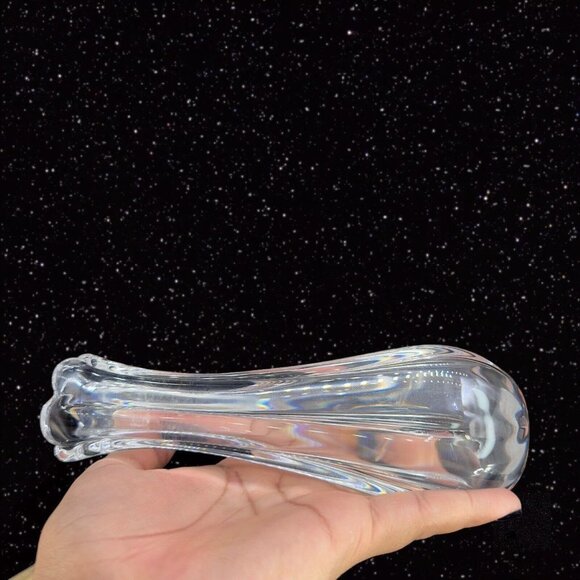 Vintage Orrefors Clear Glass Crystal Vase Hand Made In Sweden Flower Shaped 7.5" - Picture 12 of 13